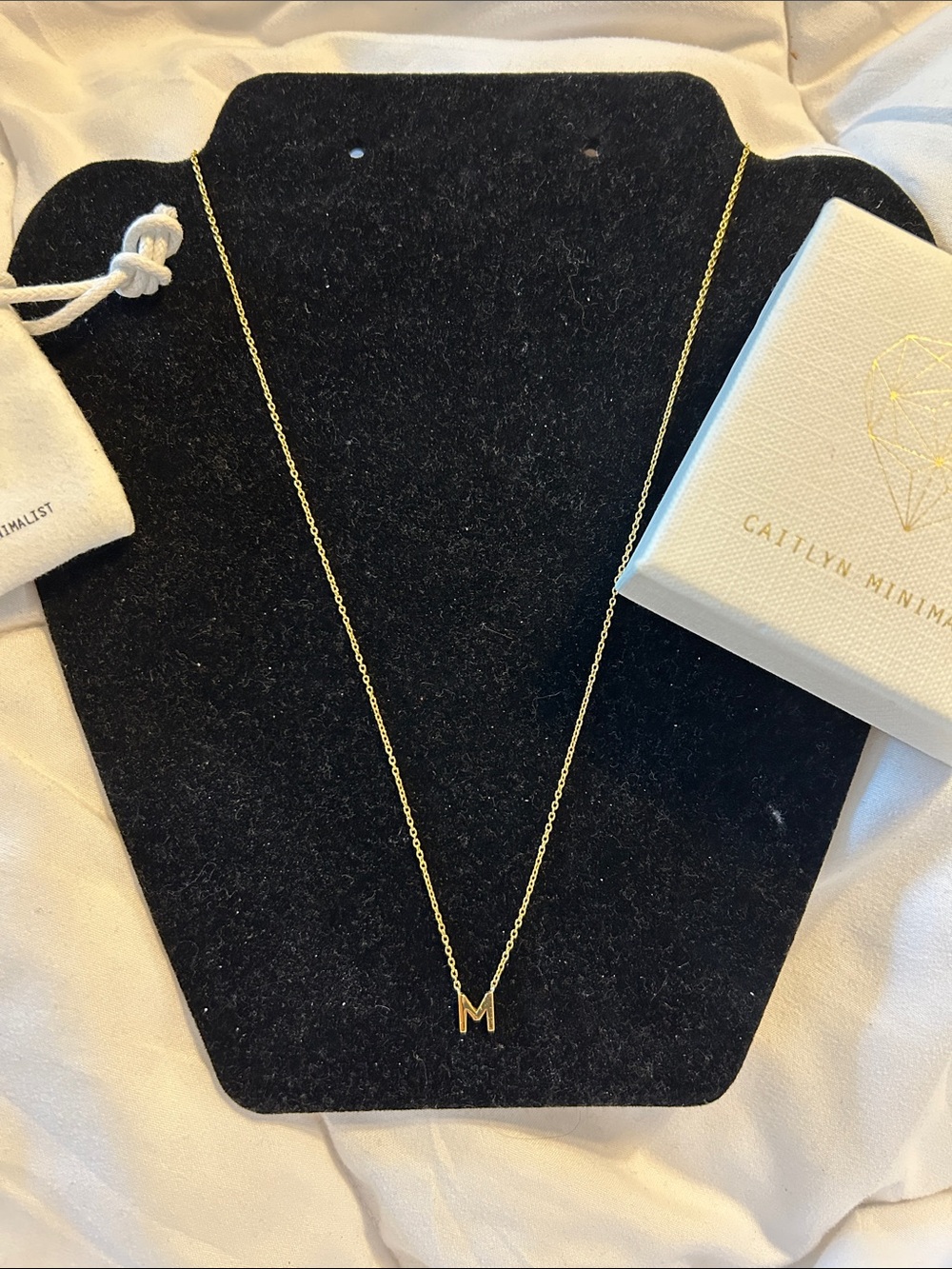 Caitlyn minimalist “ M” necklace